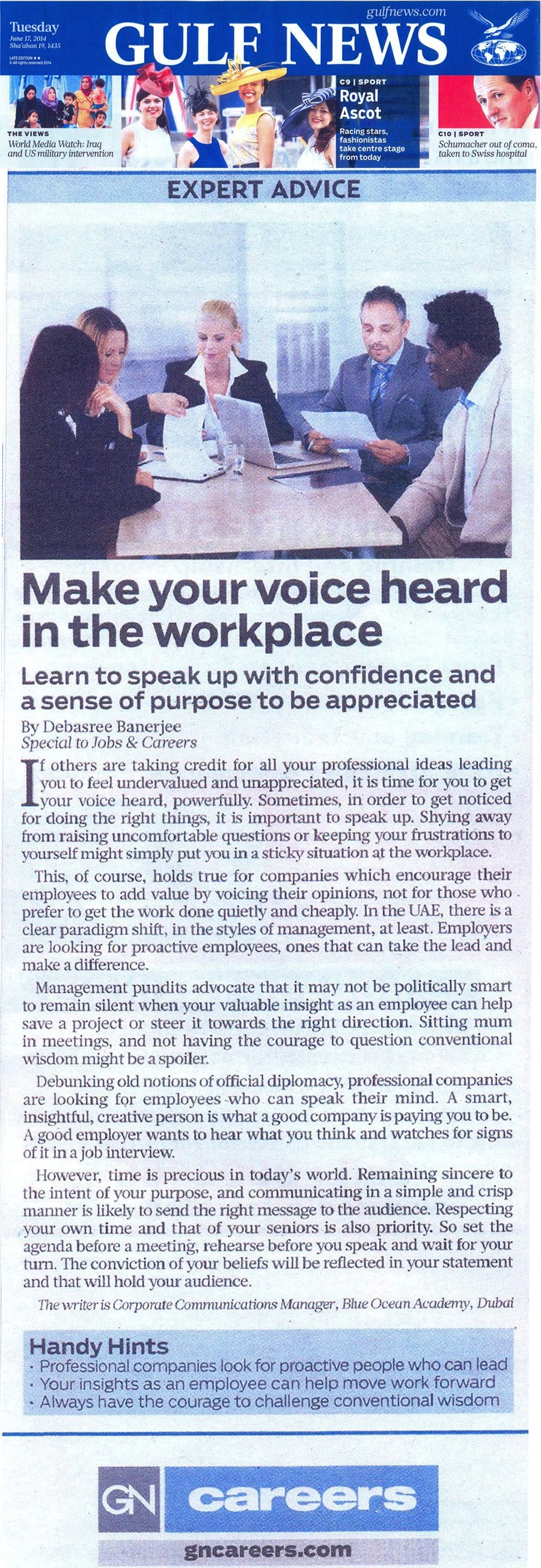 Make your voice heard in the workplace