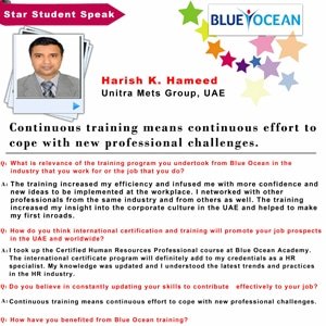 Continuous training means Continuous effort to cope with new professional challenges,Harish K. Hameed