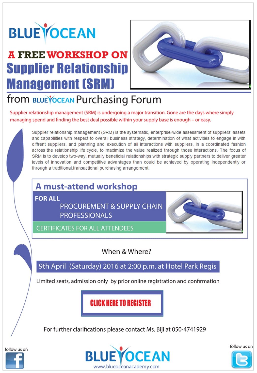 A FREE WORKSHOP ON Supplier Relationship Management (SRM)