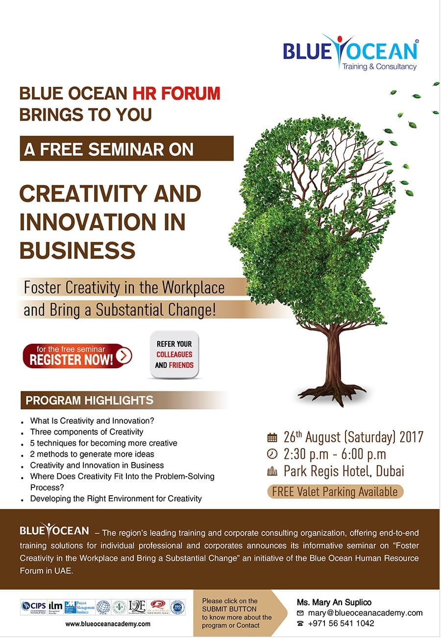 A Free Seminar on Creativity and Innovation in Business