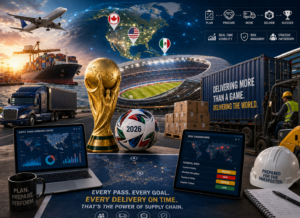Supply chain and logistics operations supporting the FIFA World Cup 2026 across the USA, Canada, and Mexico